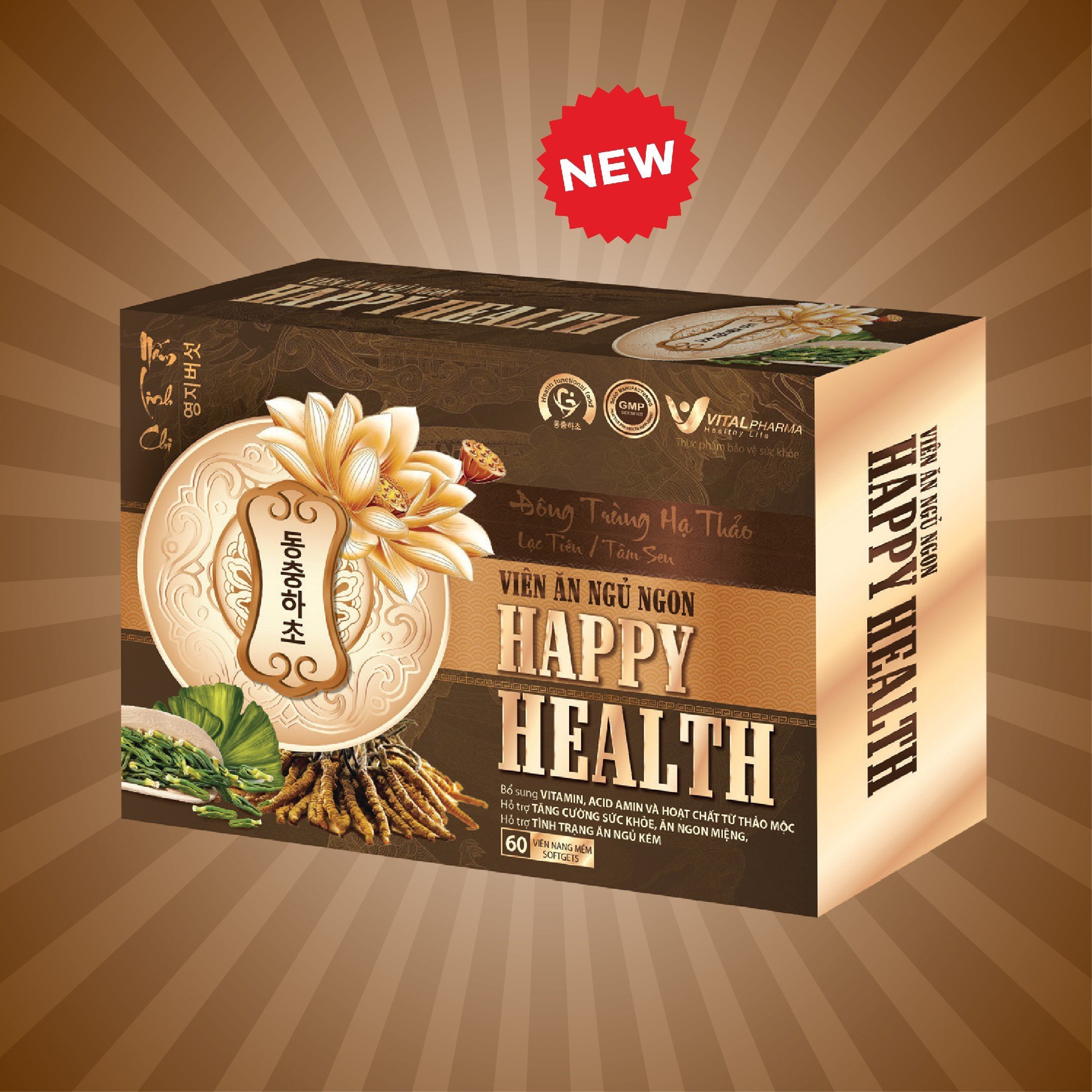 Viên Ăn Ngủ Ngon Happy Health (NEW), Hộp 60 Viên